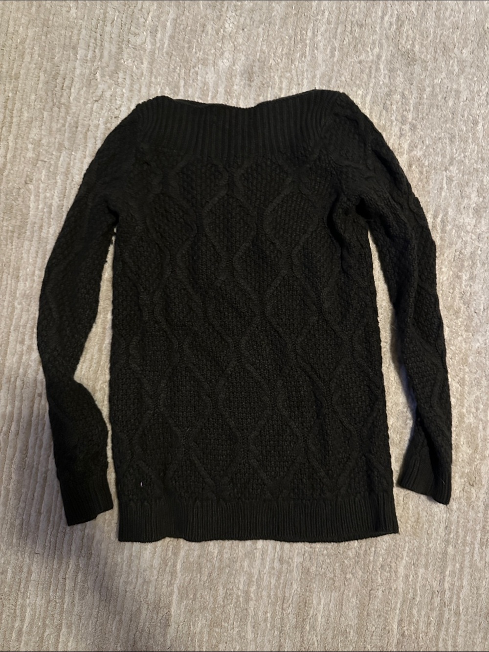 Classic Dark Olive Cable Knit Women's Sweater